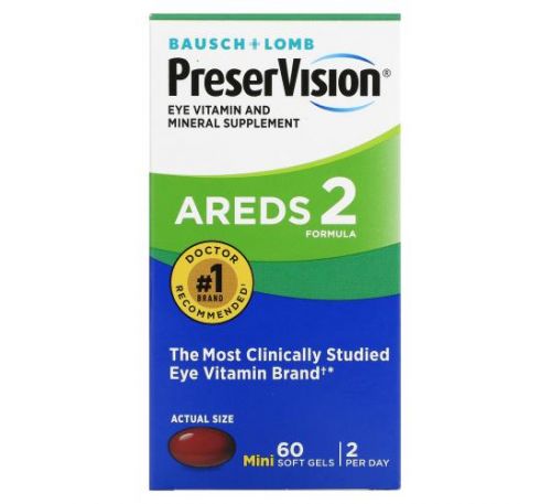PreserVision, AREDS 2, вітаміни та мікроелементи для зору, 60 капсул