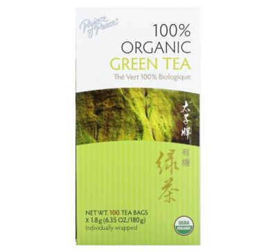 Prince of Peace, 100 % органічний зелений чай, 100 чайних пакетиків, 180 г (6,35 унції)
