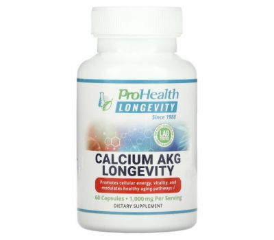 ProHealth Longevity, Calcium AKG Longevity, 1,000 mg , 60 Capsules