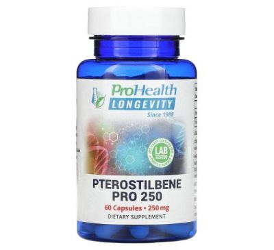 ProHealth Longevity, Pterostilbene Pro 250, 250 mg, 60 Capsules