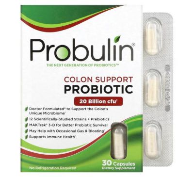 Probulin, Colon Support, Probiotic, 30 Capsules