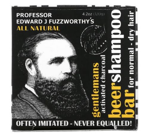 Professor Fuzzworthy's, сухий шампунь з пивом для чоловіків, активоване вугілля, для нормального та сухого волосся, м’ята й розмарин, 120 г (4,2 унції)