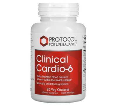 Protocol for Life Balance, Clinical Cardio-6, 90 растительных капсул