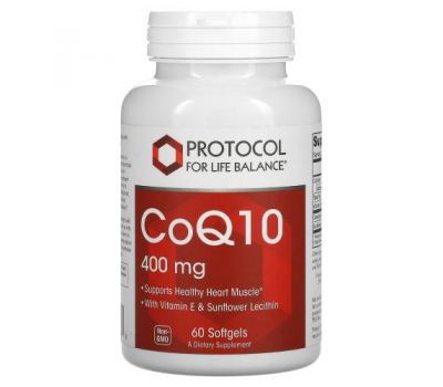 Protocol for Life Balance, CoQ10, 400 mg, 60 Softgels