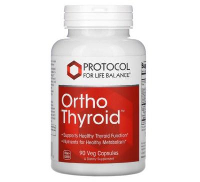 Protocol for Life Balance, Ortho Thyroid, 90 растительных капсул