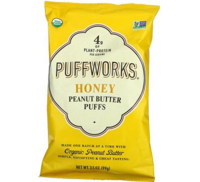 Puffworks, Шарики с арахисовой пастой, мед, 99 г (3,5 унции)