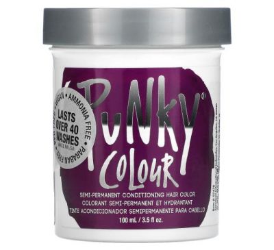 Punky Colour, Semi-Permanent Conditioning Hair Color, Purple, 3.5 fl oz (100 ml)