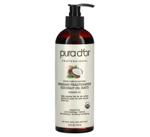 Pura D'or, Professional, Fractionated Coconut Oil, 16 fl oz (473 ml)