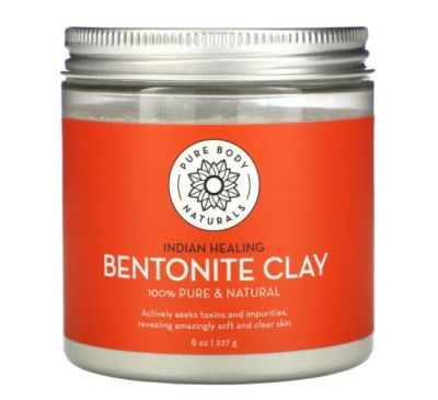 Pure Body Naturals, Indian Healing Bentonite Clay, 8 fl oz (227 g)