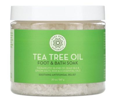 Pure Body Naturals, Масло чайного дерева для ног и ванн, 567 г (20 унций)