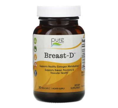 Pure Essence, Breast-D, 30 вегетарианских капсул
