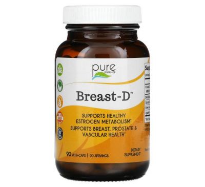 Pure Essence, Breast-D, Supports Breast, Prostate & Vascular Health, 90 Vegetarian Capsules