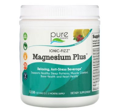 Pure Essence, Ionic-Fizz, Magnesium Plus, Raspberry Lemonade, 12.06 oz (342 g)