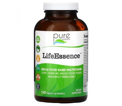 Pure Essence, LifeEssence, цельнопищевые мультивитамины, 240 таблеток