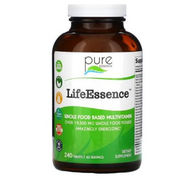 Pure Essence, LifeEssence, Whole Food Based Multivitamin, 240 Tablets