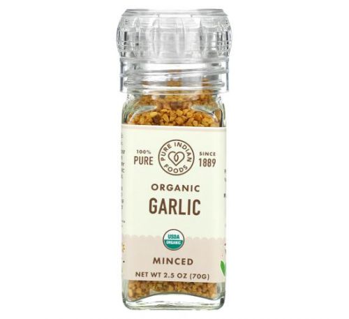 Pure Indian Foods, Organic Garlic, Minced, 2.5 oz (70 g)
