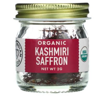 Pure Indian Foods, Organic Kashmiri Saffron, 2 g