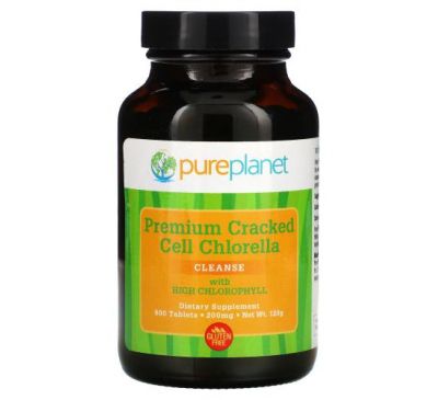 Pure Planet, Premium Cracked Cell Chlorella, 200 mg, 600 Tablets