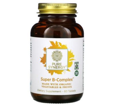 Pure Synergy, Organic Super B-Complex, 60 таблеток
