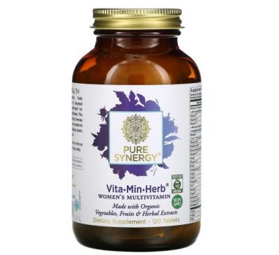 Pure Synergy, Vita-Min-Herb, мультивитамины для женщин, 120 таблеток