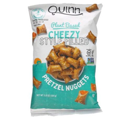 Quinn Popcorn, Pretzel Nuggets, Plant Based, Cheezy Style Filled, 5.8 oz (164 g)