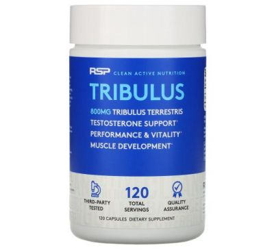 RSP Nutrition, Tribulus Terrestris, Testosterone Support, 800 mg, 120 Capsules