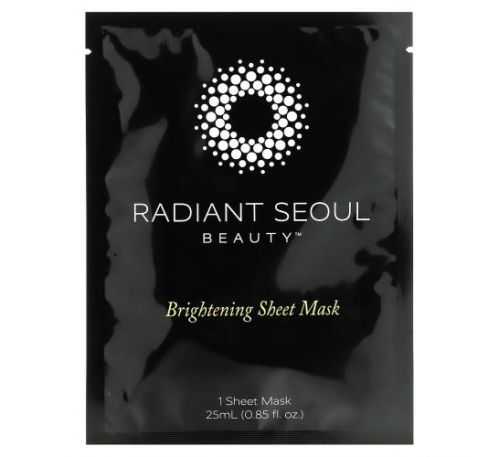 Radiant Seoul, Beauty, тканинна маска для покращення кольору, 1 шт., 25 мл (0,85 унції)