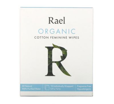 Rael, органические хлопковые салфетки для женщин, 10 шт.