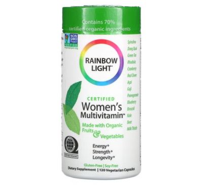 Rainbow Light, Сертифицированный Women's Multivitamin, 120 вегетарианских капсул