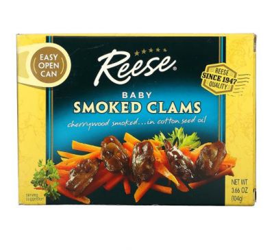 Reese, Baby Smoked Clams, 3.66 oz (104 g)