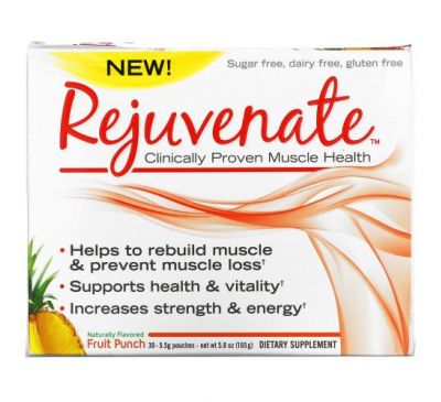 Rejuvenate, Clinically Proven Muscle Health, Fruit Punch, 30 Pouches,  0.19 oz (5.5 g) Each