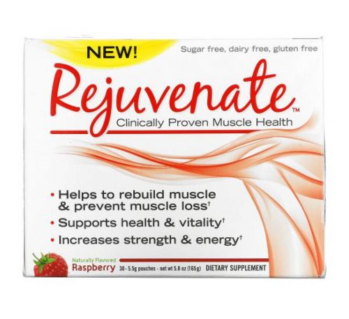 Rejuvenate, Clinically Proven Muscle Health, Raspberry, 30 Pouches, 0.19 oz (5.5 g) Each