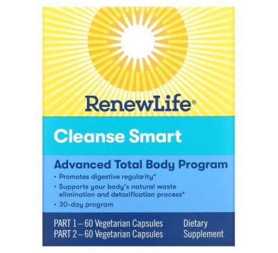 Renew Life, Cleanse Smart, 2 Bottles, 60 Vegetarian Capsules Each