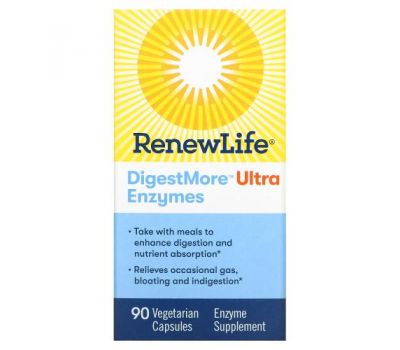 Renew Life, DigestMore Ultra Enzymes, 90 Vegetarian Capsules