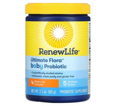 Renew Life, Ultimate Flora Baby Probiotic, 4 Billion Live Cultures, 2.1 oz (60 g)