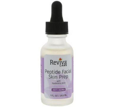 Reviva Labs, Peptide Facial Skin Prep With Hyaluronic Acid, Anti Aging, 1 fl oz (29.5 ml)