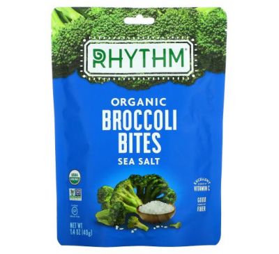 Rhythm Superfoods, Органическая брокколи, морская соль, 40 г (1,4 унции)
