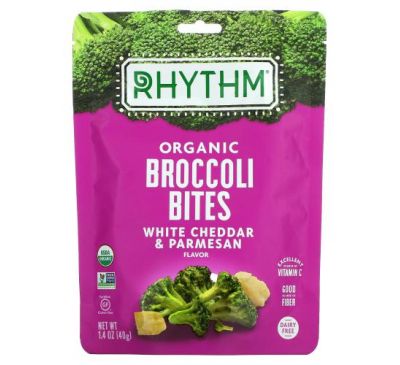 Rhythm Superfoods, Organic Broccoli Bites, White Cheddar & Parmesan,  1.4 oz (40 g)