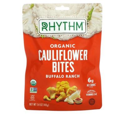 Rhythm Superfoods, Органическая цветная капуста, Buffalo Ranch, 40 г (1,4 унции)