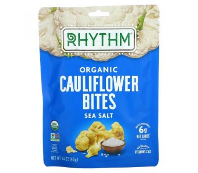 Rhythm Superfoods, Organic Cauliflower Bites, Sea Salt, 1.4 oz (40 g)