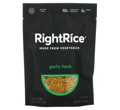 RightRice, Made From Vegetables, Garlic Herb, 7 oz (198 g)