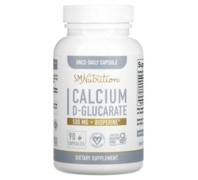 SMNutrition, Calcium D-Glucarate + BioPerine, 500 mg, 90 Capsules