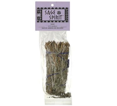 Sage Spirit, Native American Incense, Sage, Small (4-5 Inches), 1 Smudge Wand