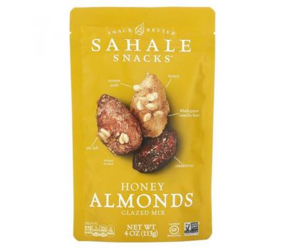 Sahale Snacks, Глазированная смесь, миндаль в меде, 113 г (4 унции)