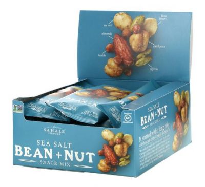 Sahale Snacks, Snack Mix, Sea Salt Bean + Nut, 9 Bags, 1.25 oz (36 g) Each