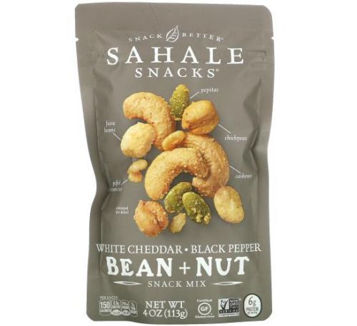 Sahale Snacks, Snack Mix, White Cheddar, Black Pepper Bean + Nut, 4 oz (113 g)