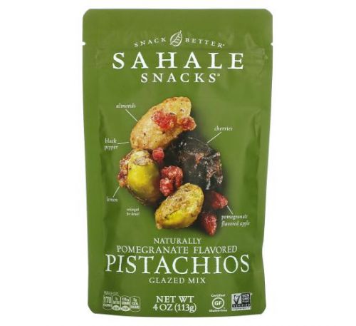 Sahale Snacks, глазурована суміш, фісташки з натуральним гранатовим смаком, 113 г (4 унції)