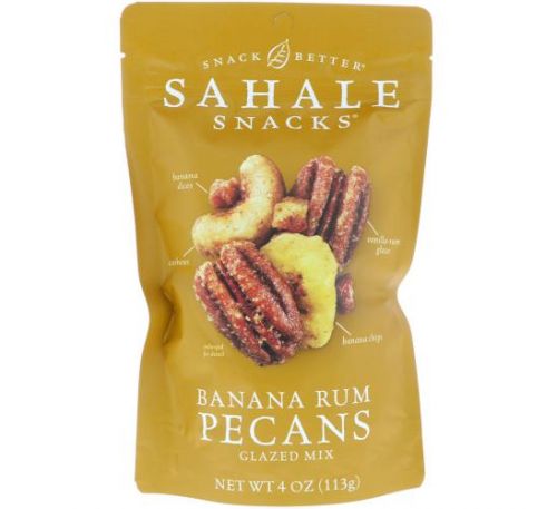 Sahale Snacks, глазурована суміш, горіхи пекан зі смаком бананового рому, 113 г (4 унції)