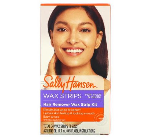 Sally Hansen, Hair Remover Wax Strip Kit, 34 Wax Strips