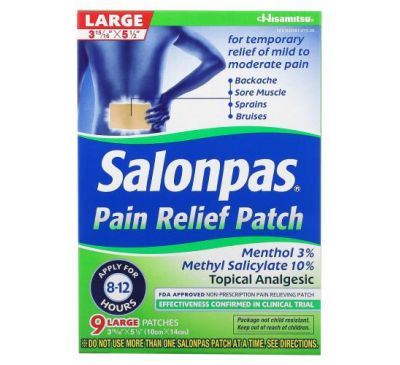 Salonpas, Pain Relief Patch, Large, 9 Patches